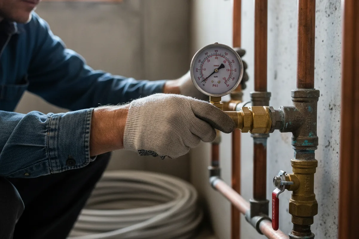 Pressure testing a repaired line during Water Line Repair in Cody